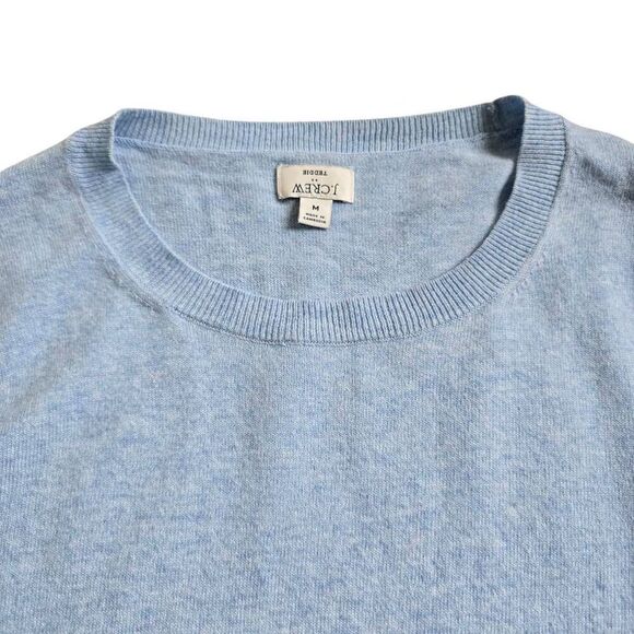 J. Crew Teddie Sweater Women's Medium Blue Knit Long Sleeve Thermal‎ Gorpcore - Picture 3 of 7